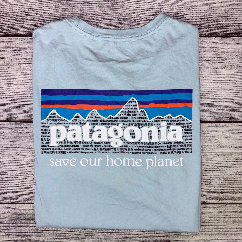 Patagonia Save Our Home Planet Light Blue T-shirt